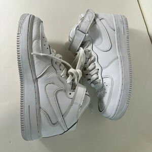 Nike Air Force 1 High LE Triple White GS Size 5Y